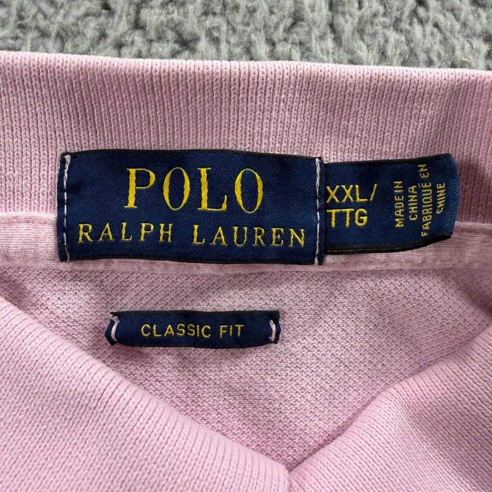 Polo Ralph Lauren Mens XXL Classic Fit Pink Short Sleeve Mesh Polo Shirt
